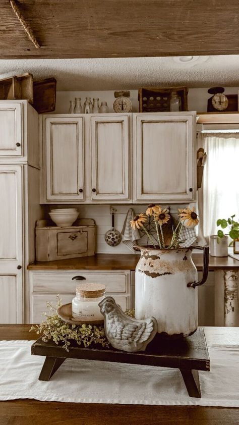 Easy Kitchen Floor Remodel with Dogwood® by Bruce Flooring®! - Down Shiloh Road Farm Kitchen Ideas Farmhouse Style, Above Kitchen Cabinet Decor Ideas, Old Farmhouse Decor, Table Riser, Top Of Kitchen Cabinets, Fireplace Diy, Above Kitchen Cabinets, Trending Ideas, Future Kitchen