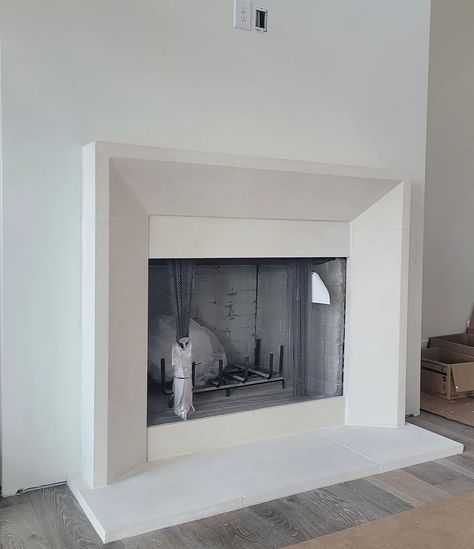 Stone Kitchen Hood, Cast Stone Fireplace Surround, Limestone Fireplace Surround, Cast Stone Mantel, Limestone Mantel, Cast Stone Fireplace, Fireplace Mantel Surrounds, Diy Fireplace Makeover, Stone Fireplace Mantel