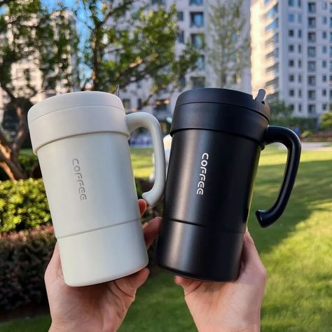 double wall thermal mug stainless steel coffee mug Stainless Steel Mugs, Botol Aesthetic, Thermos Coffee Mug, Thermal Mugs, Thermos Mug, Stainless Steel Coffee Mugs, Thermal Mug, Thermal Cup, Work Essentials