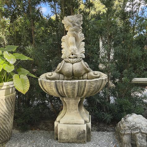 Wall Fountain Spello Terracotta Floor Tiles, Mid Century Modern Painting, French Terracotta, Provence Garden, French Limestone, Terracotta Floor, Water Spout, Wall Fountain, Garden Fountain