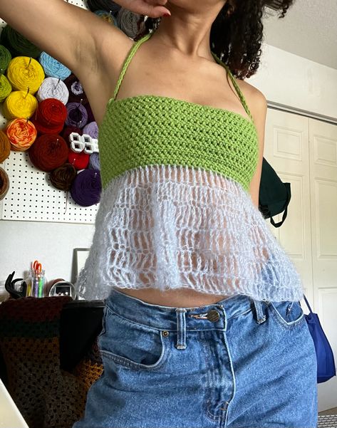 Knit Tube Top, Knit Vest Pattern, Crochet Knit Stitches, Mode Crochet, Crochet Clothing And Accessories, Kawaii Crochet, Crochet Fashion Patterns, Diy Crochet Projects, Knit Fashion