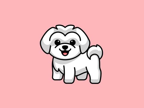 Maltese Puppy by Alfrey Davilla | vaneltia on Dribbble Cartoon Dog Drawings, Dog Drawings Easy, Maltese Cartoon, Alfrey Davilla, Cartoon Dog Drawing, Dog Drawing Simple, Cute Dog Drawing, Dog Drawings, Logo Cartoon