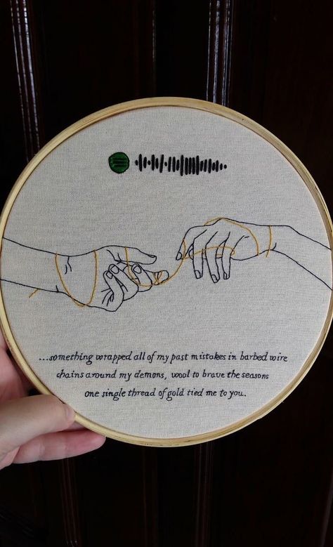 Taylor Swift Couple Tattoo, Taylor Swift Invisible String Tattoo, Crochet Gift Boyfriend, Invisible String Tattoo Taylor Swift, Invisible String Aesthetic, Embroidery For Boyfriend, Crochet For Boyfriend, Bordados Aesthetic, Invisible String Taylor Swift