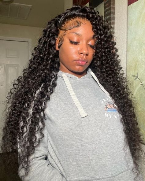 Fort Worth 📍 on Instagram: "Deep Wave Wig Install + A Few Wand Curls Added 😍🖤 Wig From @urfavnique713" Deep Wave Wig Install, Weave Hair Color, Yellow Hair Color, Haircut 2023, Deep Wave Wig, Teenage Hairstyles, Layered Curls, Haircut 2024, Frontal Wig Hairstyles