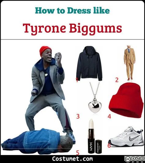 Tyrone Biggums (Chappelle's Show) Costume for Cosplay & Halloween Tyrone Biggums, Chappelle's Show, White Lipstick, White Lips, Favorite Tv Characters, Tan Suit, Olive Jacket, Olive Pants, Red Beanie