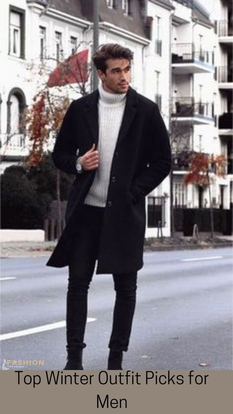 Black Peacoat Outfit Men, Black Peacoat Outfit, Peacoat Outfit Men, Peacoat Outfit, Outfit Herren, Stylish Winter Coats, Black Peacoat, Classy Outfits Men, Winter Street