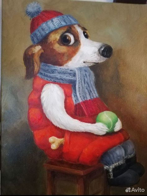 Funny Dog Paintings, Alison Friend, Arte Peculiar, Animal Illustration Art, Puppy Art, 강아지 그림, Canine Art, Funny Animal Photos, Puppy Photos