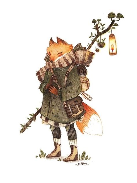 Root Character, Watercolor And Colored Pencil, Fox Character, Last Moment, Fox Illustration, Vis Dev, Affinity Photo, Fox Design, Fox Art