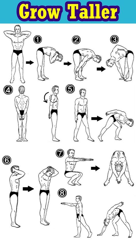 Get Taller Exercises, How To Get Tall, Grow Taller Exercises, Taller Exercises, Increase Height Exercise, Latihan Dada, Height Growth, Grow Taller, Gym Workout Chart