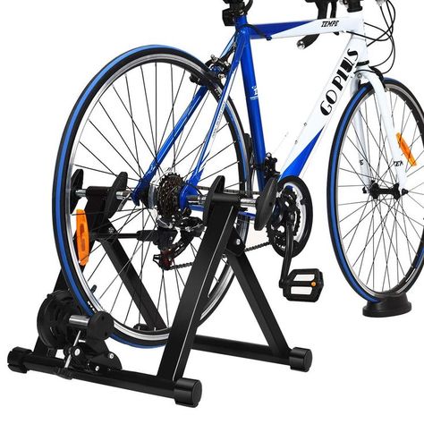 Goplus Bike Trainer Stand, Indoor Steel Exercise Bicycle Trainers with Magnetic Flywheel, Quick Release & Double Locking System, Magnetic Bicycle Stationary Stand for 26   - 28   Wheels Pyramid Structure, Exercise Bicycle, Bicycle Trainers, Bike Stands, Best Stationary, Stationary Bicycle, Indoor Bike Trainer, Bicycle Stand, Cycle Training