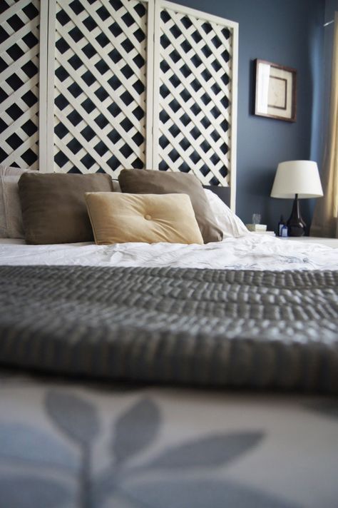 Lattice headboard, totally off my line of thought but I am in LOVE with this!!! Moroccan Headboard, Lattice Headboard, Diy Lattice, Head Boards, Wooden Ideas, Headboard Ideas, Head Board, Crafting Inspiration, I Am In Love