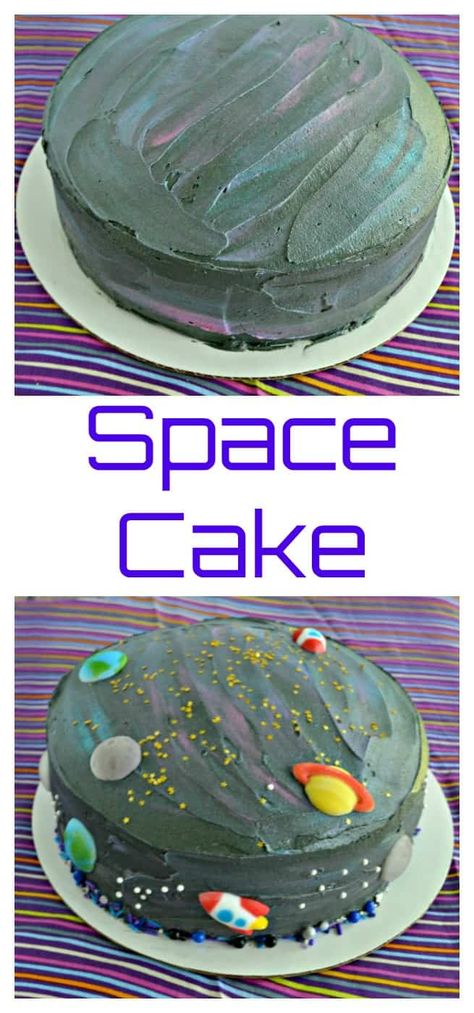 It's easier then you think to make this fun galaxy Space Cake! Galaxy Frosting, Cake Galaxy, Space Birthday Cake, Huge Cake, Spring Recipes Dessert, Frosting Colors, Baked Alaska, Themed Desserts, Funfetti Cake