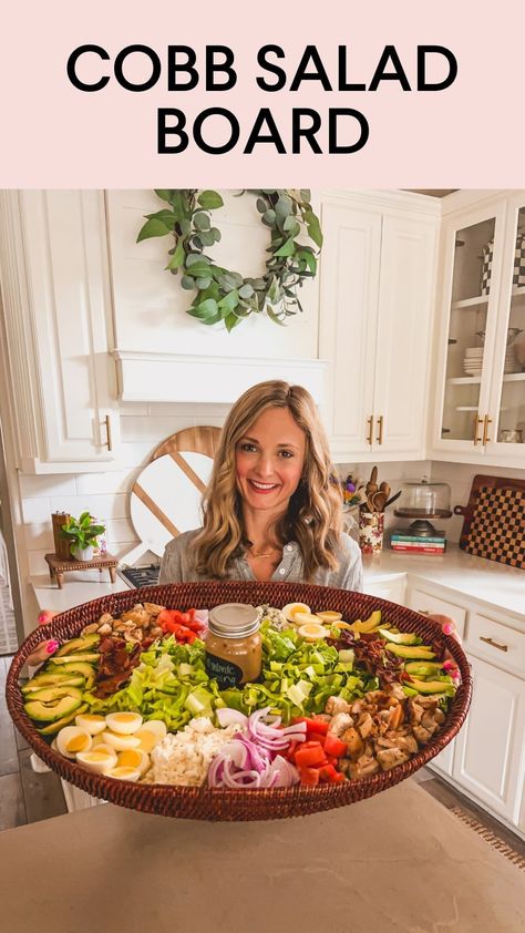 Leanna Laming | COBB SALAD BOARD 🍅🥬🥑// Serve an Epic Cobb Salad Board Recipe for an easy lunch or dinner with bacon, eggs, sliced fresh veggies, blue… | Instagram Cobb Salad Board Ideas, Cobb Salad Board, Lettuce Salad Recipes, Vinaigrette Dressing, Lettuce Salad, Easy Lunches, Blue Cheese, Fresh Veggies, Dressing Recipe