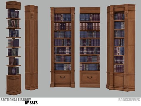 strange storyteller sims — strangestorytellersims: SECTIONAL LIBRARY by... Steampunk Furniture, Sims 4 House Building, The Sims 4 Packs, Sims 4 House Design, The Sims 4 Download, Sims Four, Sims 4 Cc Furniture, Sims 4 Cc Packs, Sims 4 Collections