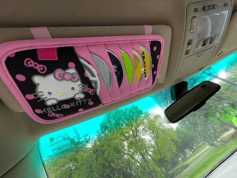 Pink Car Inspo Interior, Car Decorations Interior Hello Kitty, Mcbling Car Interior, 2000s Car Decor, 2000s Car Interior, Emo Car Interior, Y2k Car Accessories, Alt Car Decor, Y2k Car Decor