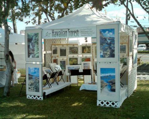 Art Show Tent Display Ideas, Art Festival Booth Display, Festival Booth Display, Art Display Panels, Booth Display Ideas Diy, Art Festival Booth, Art Fair Display, Craft Fair Table, Vendor Fair