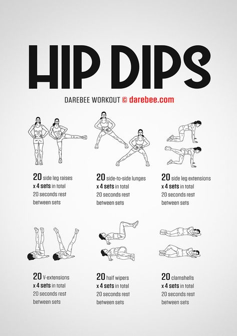 Hip Dips Workout Darebee Workout, Dip Workout, Hips Dips, Summer Body Workouts, Trening Fitness, Body Workout Plan, Hip Workout, Trening Abs, Body Fitness