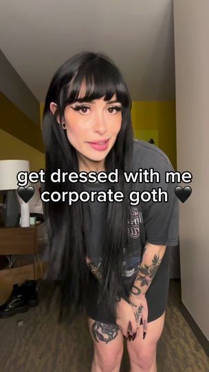 105K views · 4.5K reactions | more corporate goth content! | Yung.Planet | Yung.Planet · Original audio Corporate Goth Hairstyles, Witchy Corporate Outfits, Professional Emo Outfits, Emo Corporate Outfits, Corporate Goth Aesthetic, Goth Business Outfits, Edgy Work Outfits Offices Corporate Goth, Goth Corporate Work Outfits, Corporate Goth Makeup