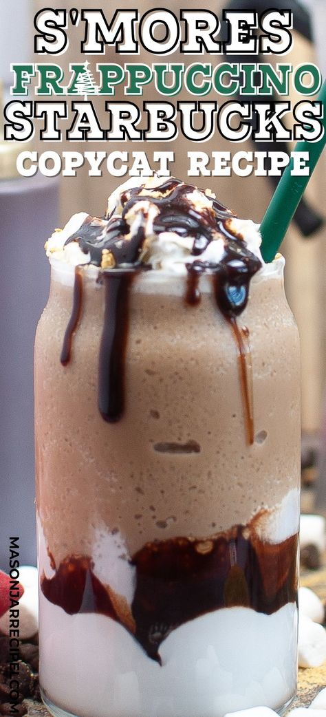 S’more Frappuccino Starbucks, Copycat Starbucks Smores Frappuccino, S’mores Frappe Starbucks, Frappuccino Recipe With Espresso, Starbucks S’mores Frappuccino Recipe, Smores Frappuccino Starbucks Recipe, S’mores Frappuccino Starbucks, S’mores Frappuccino Recipe, S’mores Coffee Recipe