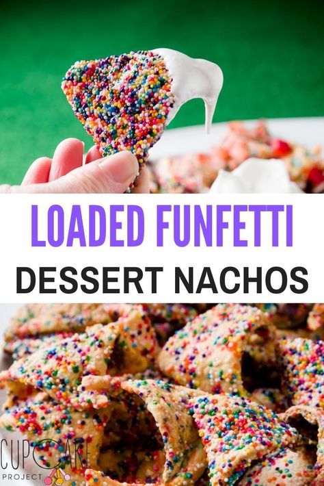 Nacho Dessert Bar, Nacho Bar Dessert Ideas, Concession Stand Dessert Ideas, Team Dessert Ideas, Creative Deserts Ideas, Cheesecake Nachos Recipe, Dessert Nacho Bar, Fun Kid Desserts, Desserts For Taco Night