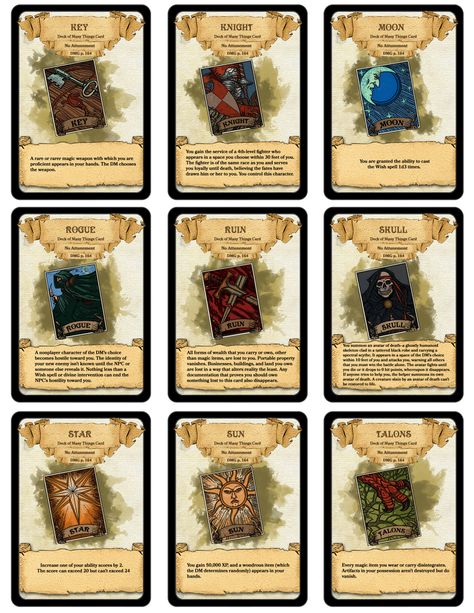 DM Paul Weber — Deck of Many Things Cards! All 22 cards from the... Deck Of Many Things, Dnd Items, Dungeon Master's Guide, D D Items, Tabletop Rpg Maps, Dnd 5e Homebrew, Dnd Dragons, Dragon Rpg, Dungeons And Dragons Game