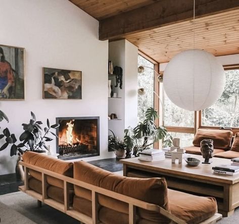 Boho Interior, Mid Century Modern House, Living Room Inspo, A Living Room, Home Fashion, Interior Inspo, House Inspo, Dream Home Design, 인테리어 디자인