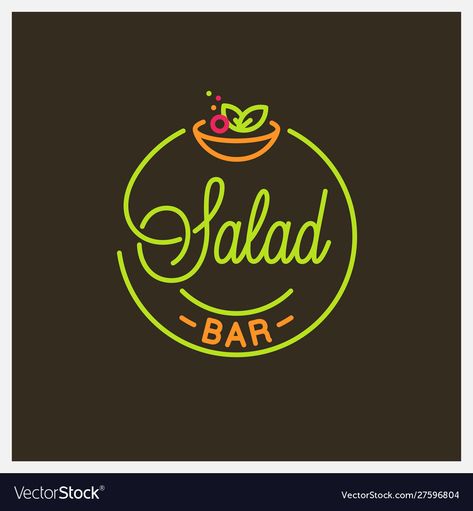 Logo Salad Buah Design, Salad Bar Logo, Salad Business, Salad Bar Ideas, Salad Logo, Logo Snack, Buko Salad, Salad Names, Sewing Business Logo