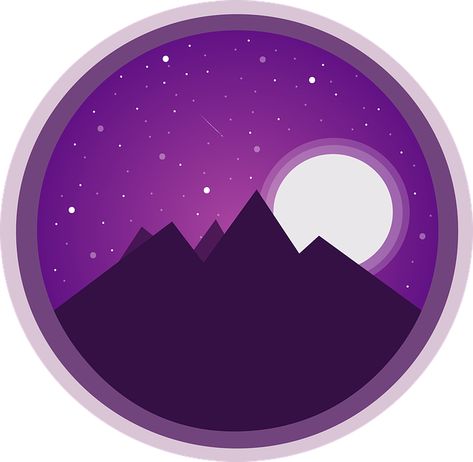 Night Landscape Illustration, Growth Icon, Adobe Illustrator Design, Illustration Art Kids, Space Phone Wallpaper, Procreate Ipad Art, Circular Logo, Circle Stickers, Car Hangers