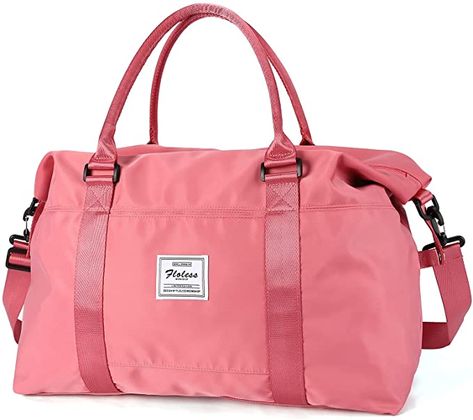 Amazon.com | Travel Duffel Bag, Sports Tote Gym Bag, Shoulder Weekender Overnight Bag for Women | Gym Totes Pink Gym Bag, Big Travel Bag, Gym Bags For Women, Duffle Bag Sports, Pink Gym, Travel Duffel Bag, Holdall Bag, Gym Tote, A Place For Everything