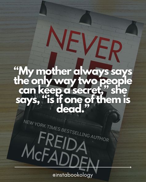 Q: Have you ever read a psychological thriller? ---- ⭐⭐⭐⭐ 𝐍𝐞𝐯𝐞𝐫 𝐋𝐢𝐞 𝐛𝐲 𝐅𝐫𝐞𝐢𝐝𝐚 𝐌𝐜𝐅𝐚𝐝𝐝𝐞𝐧 Freida McFadden's "Never Lie" is a psychological thriller that had me hooked from the start. The story follows newlyweds Tricia and Ethan as they uncover the dark secrets of their dream home's former owner, a renowned psychiatrist named Dr. Adrienne Hale. 📍 Psychological Thriller 📍 Isolated Setting 📍 Mysterious Disappearance 📍 Secrets and Revelations 📍 Unreliable Narrator 𝐔𝐧𝐫𝐚𝐯𝐞𝐥𝐢𝐧𝐠 𝐭𝐡𝐞 𝐌𝐲𝐬𝐭𝐞𝐫𝐲 McFadden's... Never Lie Book, Psychological Novels, Never Lie Freida Mcfadden, Psychological Thriller Aesthetic, Unreliable Narrator, Freida Mcfadden, Good Thriller Books, Tbr Pile, Fiction Books Worth Reading