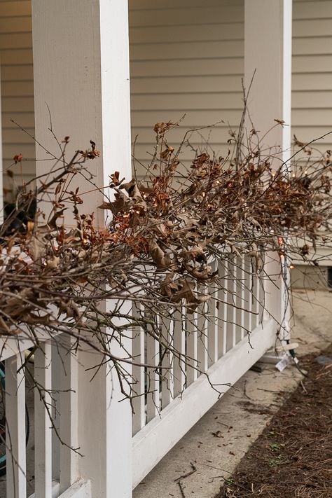 Sustainable Halloween Decor: Easy DIY Compostable Twig Garland Twig Garland Decoration, Sustainable Halloween, Twig Garland, Willow Garland, Cheap Halloween Diy, Twig Branch, Fun Halloween Crafts, Halloween Queen, Halloween Decor Ideas