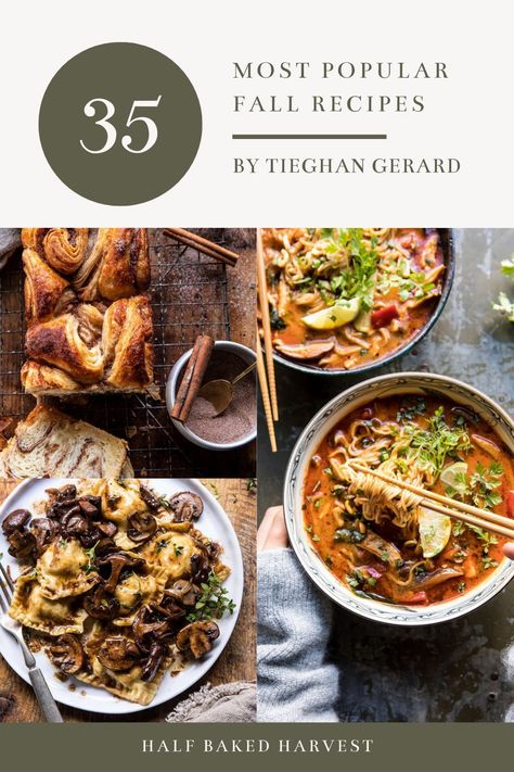 The 35 Most Popular Fall Recipes...Start planning those autumn dinners and cook up something delicious with these warming fall recipes! Autumn Dinners, Half Baked Harvest Recipes, Fall Dinner Party, Autumn Recipes, Winter Dinner Recipes, Fall Cooking, Harvest Recipes, Fall Dinner Recipes, Half Baked