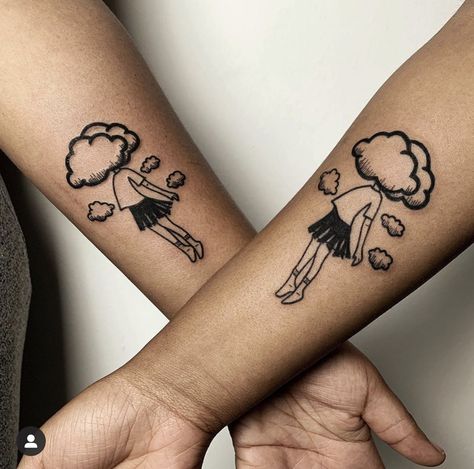 ugo on Twitter: "#NationalTattooDay featuring some of my favorites that I've done during my 1.5 years of tattooing.… " Head In The Clouds Tattoo, Sister Symbol Tattoos, 3 Best Friend Tattoos, Matching Quote Tattoos, Best Friend Tattoo Ideas, Deep Meaningful Tattoos, Friend Tattoo Ideas, Watercolor Heart Tattoos, Meaningful Tattoo Ideas