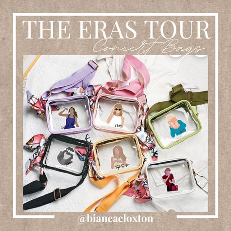 The eras tour, Taylor swift, concert purse, concert bag, stadium bag, clear purse, eras, concert outfit, lover, red, fearless, speak now, reputation, midnights Taylor Swift Loot Bag Ideas, Taylor Swift Goody Bag, Taylor Swift Clear Bag, Taylor Swift Party Bags, Taylor Swift Purse, Taylor Swift Goodie Bags, Eras Tour Stadium, Creative Outfit Ideas, Swift Party