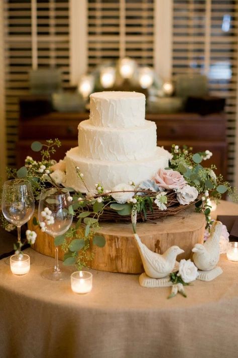 Wedding ● Cake Table #rustic #wedding ... Wedding ideas for brides, grooms, parents & planners ... https://itunes.apple.com/us/app/the-gold-wedding-planner/id498112599?ls=1=8 … plus how to organise an entire wedding ♥ The Gold Wedding Planner iPhone App ♥ One Layer Cakes, Wedding Cake Display, Rustic Bride, Spring Cake, Wedding Cake Table, Rustic Wedding Cake, Rustic Cake, Simple Wedding Cake, Tennessee Wedding