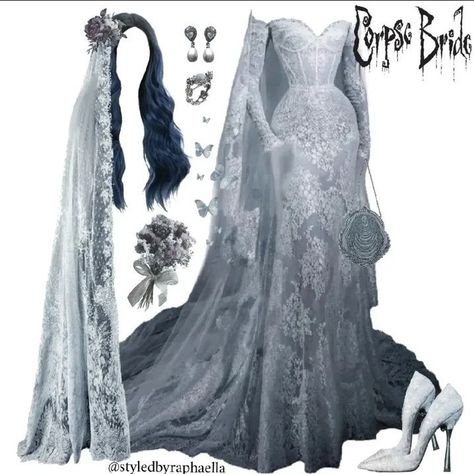 Corpse Bride Halloween, Corpse Bride Dress, Corpse Bride Wedding, Halloween Wedding Dresses, Halloween Bride Costumes, Bride Halloween, Nightmare Before Christmas Wedding, The Corpse Bride, Emily Corpse Bride