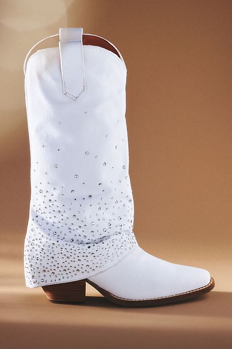 Eye Candy Rhinestone Denim Western Boots Wedding Cowboy Boots, Dingo Boots, Rhinestone Denim, Shoes Unique, Western Design, Out West, White Boots, Western Style, Western Boots