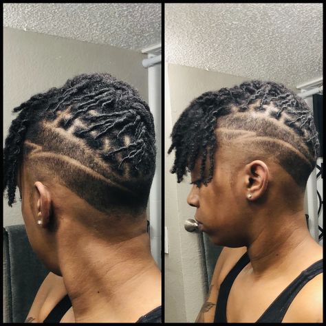 Locs Hairstyles For Women With Shaved Sides, Short Locs With Shaved Sides, Locs With Undercut Women, Tapered Locs, Locs Maintenance, Locs Starter, Micro Braids Styles, Mohawk Hair, Colored Dreads