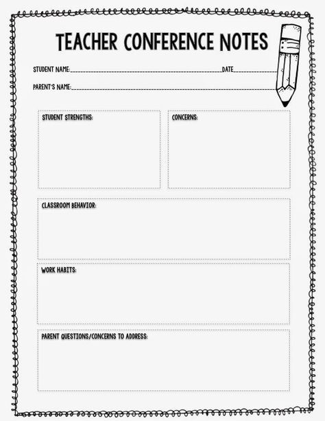 Simple Parent Teacher Conference Forms, Conference Notes For Teachers, 3rd Grade Parent Teacher Conferences, Parent Teacher Interviews Template, Parent Teacher Conferences Kindergarten Free Printable, Free Parent Teacher Conference Forms, Preschool Parent Teacher Conferences Free Printable, Parent Teacher Interviews, Parent Conferences