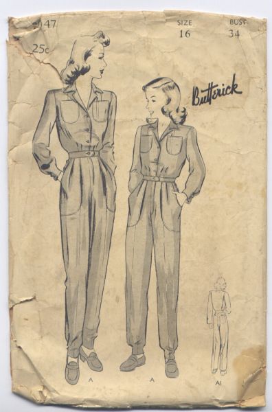 1939-1945 – World War II – Utility Clothing Era | silverquill28 Coverall Pattern, Utility Clothing, 40s Mode, Fashion 1940s, Air Raid, Vintage Dress Patterns, Butterick Pattern, 가을 패션, Mode Vintage