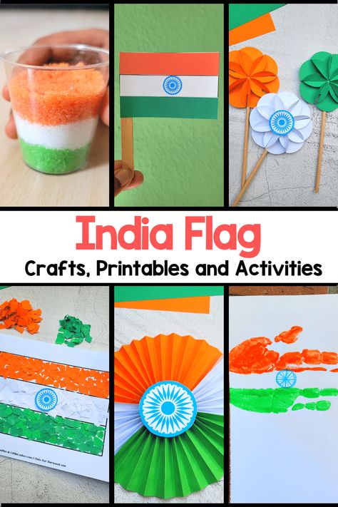 India Flag Crafts and Activities Flag Activities For Kids, Flag Activities, Flags Crafts, Free Craft Templates, Independence Day Activities, Diwali Activities, India For Kids, India Crafts, Flag Crafts