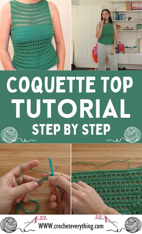 Easy & Beginner-friendly Crochet Tank Top Tutorial Tank Top Tutorial, Tank Top Crochet, Crochet Gift Ideas, Sweater Tutorial, Crop Top Pattern, Crochet Crop Top Pattern, Stylish Tank Tops, Easy Crochet Stitches, Step By Step Crochet