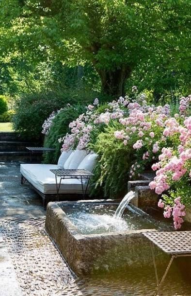 Garden Deco, Water Features In The Garden, Garden Pathway, Garden Fountains, Garden Pool, Garden Signs, Courtyard Garden, Water Feature, Garden Cottage