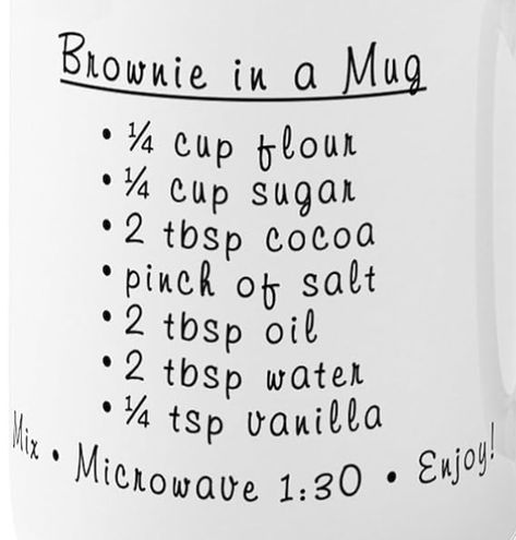 Brownie In A Mug Recipe Microwave, Microwave Recipes Dessert, Mug Dessert Recipes, Breakfast Cups Recipe, Microwave Mug Recipes, Frittata Muffins, Easy Microwave Recipes, Cookie In A Mug, Brownie In A Mug