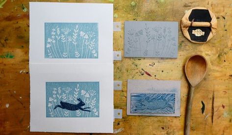 How to make a multi-block linocut print Linocut Tutorial, Linocut Tools, Print Making Designs, Linocut Artists, Linoleum Print, Linocut Printmaking, Lino Art, Linocut Art, Pencil Design