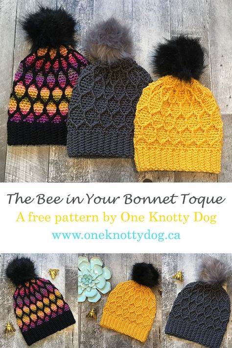 Free Beanie Hat Pattern, Crochet Fall Hat, Free Crochet Hat Patterns For Women, Crochet Hat Free Pattern, Crochet Toque, Chunky Hat Pattern, Bee Hat, Crochet Adult Hat, Bee Crochet