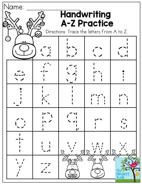 Handwriting A-Z Practic e- Plus TONS more activities to help with fine motor skills in the December NO PREP Packet! Handwriting Learning, Letter Worksheets For Preschool, Kindergarten Prep, Prep Worksheets, Tracing Worksheets Preschool, Worksheet For Kids, Alphabet Worksheets Preschool, Preschool Writing, Letter Worksheets