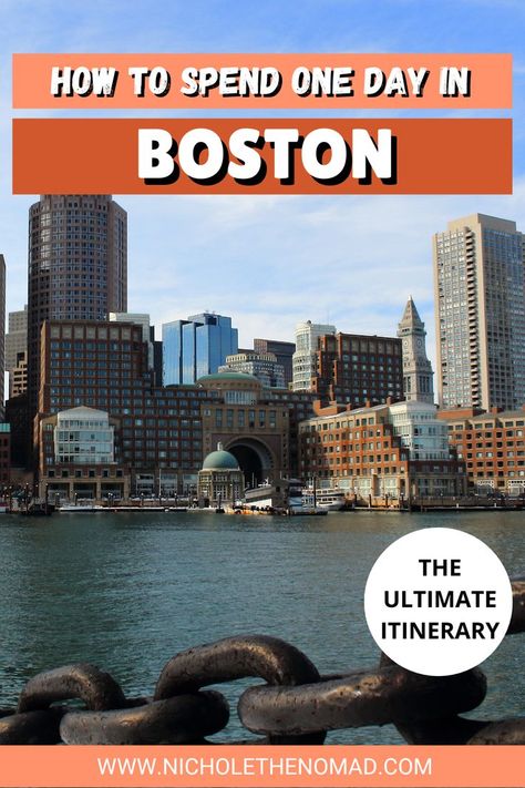 How to spend one day in Boston! Boston is one of the most beautiful cities on the east coast and the perfect place for a getaway year-round! You can learn about its history, walk along the water, visit museums, see a sports game, and enjoy delicious food! And the best part? You can see many of the must-see attractions in Boston in one day! This guide has everything you need to know about the best itinerary for spending one day in Boston. Must See In Boston, Must Do In Boston, One Day In Boston, Boston Itinerary, Day Trips From Boston, Boston Attractions, Things To Do In Boston, East Boston, To Do In Boston