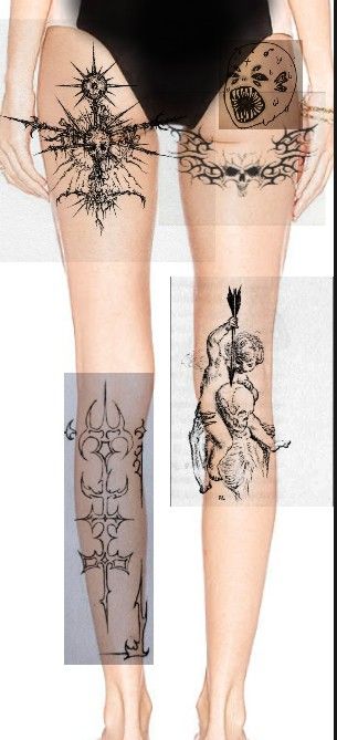 Funky Tattoos, Sigil Tattoo, Sharpie Tattoos, Creepy Tattoos, Tattoo Style Drawings, Tattoo Portfolio, Leg Tattoo, Black Ink Tattoos, Elegant Tattoos