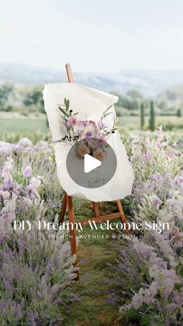 Ling's Moment | Artificial Floral & Wedding Decor on Instagram: "Let the abundance of a blooming field burst through your wedding sign with this French Lavender & Plum DIY 💜

Send this to a bride who would swoon!

#lingsmoment #frenchlavender #plum #weddingsign #diywedding #weddingdecor #rusticwedding #weddinginspiration #bridetobe #weddingideas #wedding2024" Floral Wedding Decor, Garden Party Recipes, Wedding Planning Book, Wedding Signs Diy, Floral Wedding Decorations, French Lavender, Photoshoot Concept, Happy Wedding, Wedding Sign